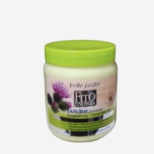 Belle Jardin balzamas sausiems, lūžinėjantiems ir pažeistiems plaukams su varnalėšos aliejumi ir šilko baltymais 500ml. Nr.920