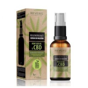REVERS regeneruojantis plaukų serumas su natūraliu CBD kanapių aliejumi 50ml. Nr.915